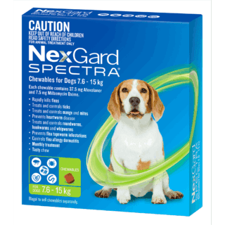 NexGard Spectra Medium Dog 7.6kg and 15kg (Green)