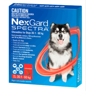 NexGard Spectra Very Large Dog 30.1kg - 60kg (Red)