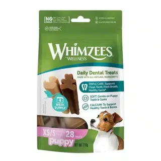 Whimzees Dental Treats For Puppies XS/Small Breeds - 28 Pack