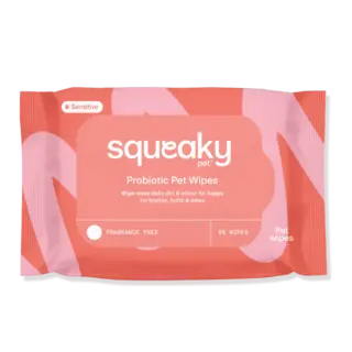 SQUEAKY PET PROBIOTIC PET WIPES FRAGRANCE FREE 20 WIPES