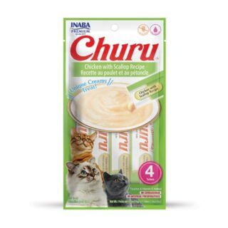 Inaba Churu Puree Cat Treats - Chicken with Scallop Puree