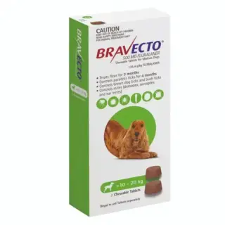 Bravecto Chews For Medium Dogs 10Kg - 20Kg (Green)