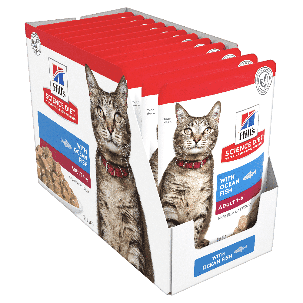 Hill's Science Diet Adult Ocean Fish Pouches Cat Food 85g x12